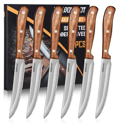Steakmessenset, 6-teilig, Kohlenstoffstahl, 24 cm