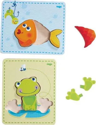 Produktbild von Holzpuzzle Frosch & Fisch