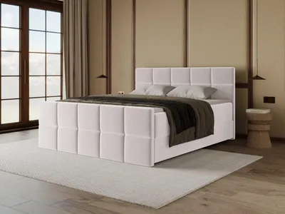 Produktbild von Chilly Möbel Design Bett Cubo - Komfort Boxspringbett mit Bettkasten, Matratze und Topper 160x200 cm / Samt Sic / Beige