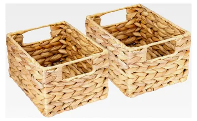 Produktbild von Aufbewahrungskorb aus Wasserhyazinthe im 2er Set, Größe S, 22 x 17 x 12 cm