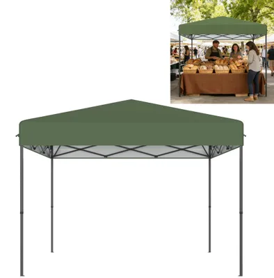 Produktbild von CEEDIR Pop Up Pavillon 3x3m wasserdicht, wetterfest & stabil, Faltpavillon mit UV-Schutz, höhenverstellbar 240–260 cm, Partyzelt für Garten, Camping, Hochzeit & Outdoor, Grün