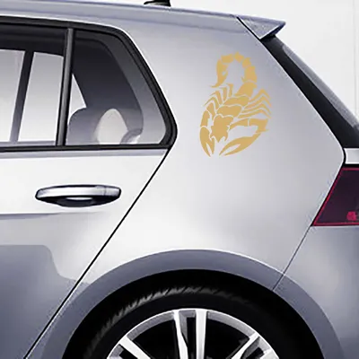 Produktbild von Aufkleber - Autoaufkleber-Set "Skorpion" 2 Stk. je 60cm x 40cm gold - Tuning Carystyling Heckscheibe Auto
