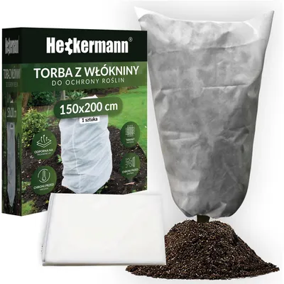 Imagen del producto de Cubierta protectora para plantas Heckermann, 150 x 200 cm, 70 g/m². Tela no tejida para invierno, color blanco