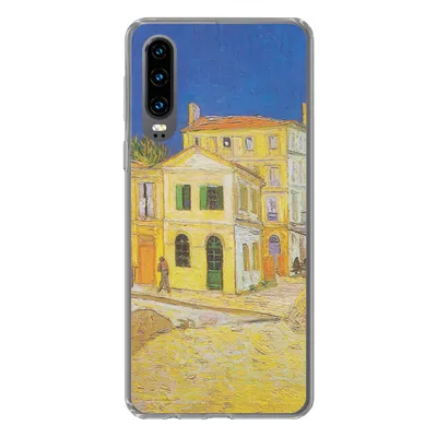 Produktbild von MuchoWow® Handyhülle Schutzhülle Hülle für Huawei P30 Das gelbe Haus - Vincent van Gogh Silikon Softcase Handy Hülle - Kartenbesitzer