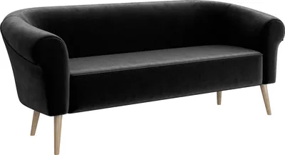 Produktbild von MEBLINI Mini Sofa 3-Sitzer für Wohnzimmer - Mini Lounge für drei Personen - Küchensofa - Sofa Klein - EMILIA - 3 - Schwarz Samt