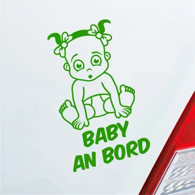 Produktbild von Auto Aufkleber Baby an Bord on Tour Süß 17x28 cm Hellgrün Sticker Heckscheibenaufkleber