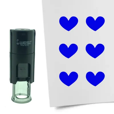 Produktbild von CombiCraft Selbstfärbender Stempel 'Herz' in der Farbe Blau, Ø10mm