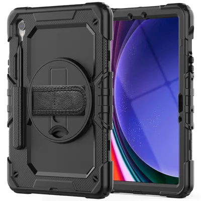 Produktbild von 4in1 Hülle mit Trageschleife für Samsung Galaxy Tab S9 FE 2023 X510/SM-X516/SM-X518 10.9 Zoll Outdoor Cover Schutz + Ständer