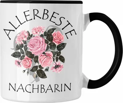 Produktbild von Trendation - Beste Nachbarin Tasse Geschenk Geburtstag Freundin Lieblings Nachbarin Geschenkidee (Schwarz)