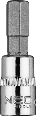 Produktbild von NEO TOOLS Sechskantbit, stabiler Sechskant-Bit, auf 1/4"-Einsatz, kurz, 37 mm, CrV-Stahl, der so genannte Antrieb, es sich leicht in einen Schraubendreher oder einen Schraubenzieher einbauen (H7)