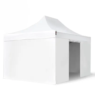 Produktbild von TOOLPORT 3x4,5m Aluminium Faltpavillon, inkl. 4 Seitenteile, weiß