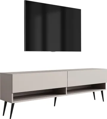 Zdjęcie produktu dla Szafka RTV 170 cm kaszmir, czarne skośne nogi, 170 × 32 × 52 cm