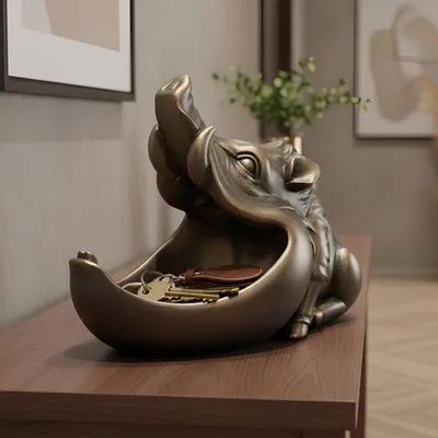 Produktbild von riess-ambiente Deko-Figur WARTHOG 35cm bronze mit Ablagefach ausgefallene Schale für Schlüssel