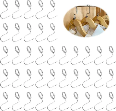 Produktbild von 40 Stück Kleiderbügel Haken – Platzsparende Edelstahl Haken für Kleiderbügel Verbindung, Organisieren Sie Ihren Kleiderschrank
