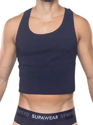 Produktbild von Supawear Ribbed Cropped Singlet Tank Top Black