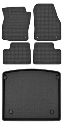 Productafbeelding van Rubberen automatten + kofferbakmat voor Opel Astra H 2004-2010 (stationwagen) – 5-delig, zwart, op maat – Wielganizator