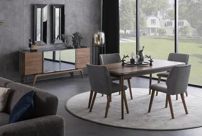 Produktbild von Esszimmergruppe Sitzgruppe Esszimmer Esstisch Stühle Sideboard Spiegele