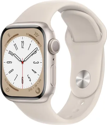 Produktbild von Watch Series 8 GPS 45mm Aluminiumgehäuse Polarstern mit Polarstern Sportarmband - Regular