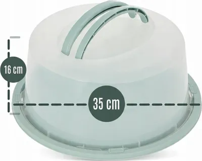 Zdjęcie produktu dla Pojemnik na ciasto z przykryciem 34 cm miętowy