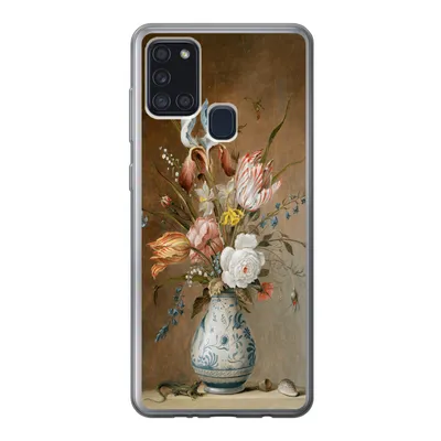 Produktbild von MuchoWow® Handyhülle Schutzhülle Hülle für Samsung Galaxy A21s Stilleben mit Blumen - Alte Meister - Malerei Silikon Softcase Handy Hülle - Hartschale