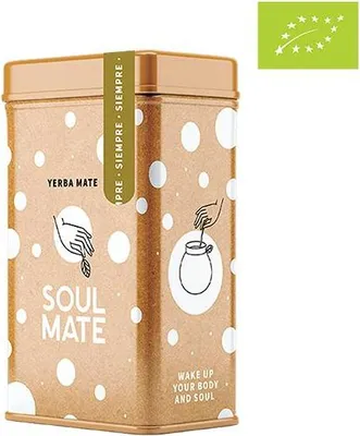 Produktbild von Soul Mate - Mate Tee Bio Dose Orgánica Siempre Yerbera 500g - Mit Anis, Fenchel, Kamille - Rauchfrei, Mild - Luftgetrocknet - Yerba Mate Brasilien