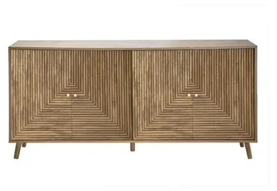 Image de CALICOSY - Buffet 4 portes façades lamellées L156 cm - EDEN