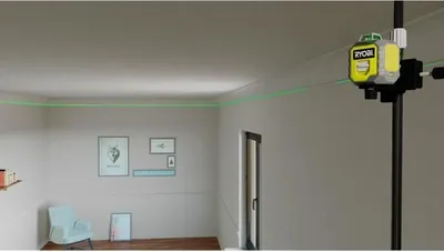 Image de Laser 360° Vert RYOBI RB360GLL, Portée 25 m, Précision +/- 0,5 mm, Avec Pochette et 4 Piles