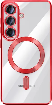 Produktbild von Avizar, MagSafe Hülle Galaxy S26 stoßfest Chromrand, Rot