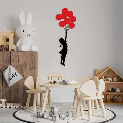 Obrázek produktu pro Wallity, Banksy - 11, nástěnná dekorace, černá, kov, 100 x 34 cm