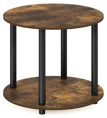 Produktbild von Furinno Turn-N-Tube Couchtisch, moderner, runder Couchtisch mit Zwei Ebenen und