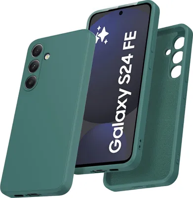 Image de Etui pour Samsung Galaxy S24 FE Etui en silicone liquide souple, antichoc en caoutchouc Vert nuit