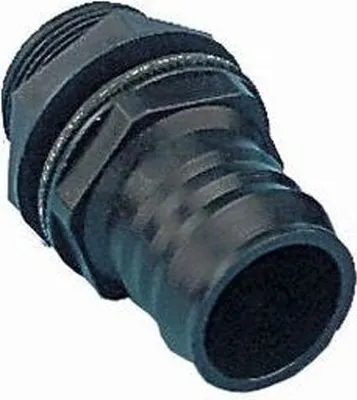 Produktbild von Befüllstutzen Kunststoff gerade 40mm - mit Kontermutter und Dichtung - max 8 bar