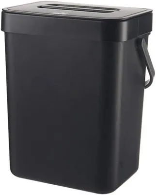 Küchenabfallbehälter 3 Liter - Flip-Top-Design - Tragbarer Abfalleimer für die Küche - Abfalleimer mit Deckel - Grau