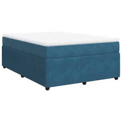 Produktbild von Boxspringbett mit Matratze Dunkelblau 160x200 cm Samt