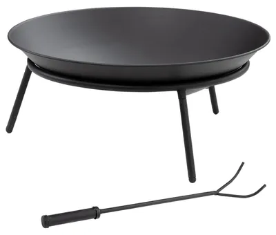 Image de Brasero d'extérieur pour jardin - Bol à foyer rond - Avec pelle - Pour feux de terrasse - Ø 47 x 21 cm - Noir