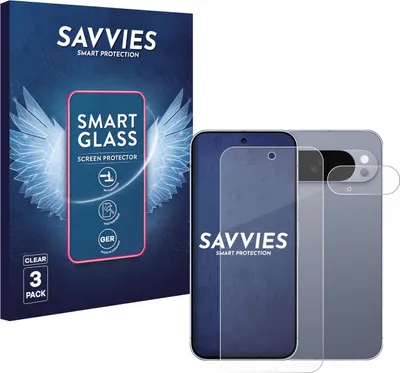 Produktbild von 3x Savvies Schutzglas Folie für Google Pixel 10 Pro XL (Display+Kamera) 9H Panzer Schutzfolie Glas Displayschutz klar transparent