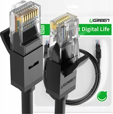 Image de Ugreen Rounded Network Cable UGREEN NW102 Ethernet RJ45, Cat.6, UTP, 15m (Black)