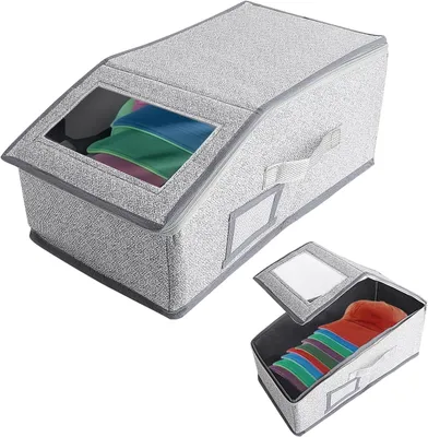 Produktbild von Hüte Aufbewahrungsbox mit Sichtfenster, faltbar, für Kleiderschrank