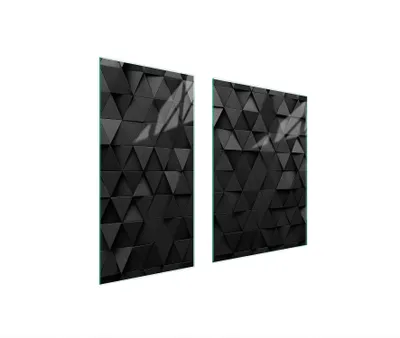 Immagine prodotto di Piastre copri fornelli 2 pezzi 75x52 Copri piano cottura in Vetroceramica tagliere in vetro modello nero