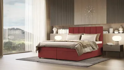 Obrázek produktu pro Kontinentální postel DELTA 4 - 140x200, tmavě červená