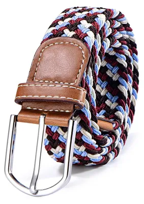 Produktbild von Stoffgürtel Stretchgürtel geflochten und elastisch Gürtel Länge 100 cm bis 130 cm mehrfarbig