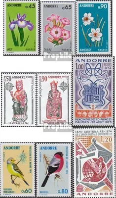 Produktbild von Briefmarken Andorra - Französische Post 1974 Mi 255-263 (kompl.Ausg.) Jahrgang 1974 komplett postfrisch Blumen