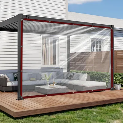 Produktbild von PVC-Transparantes Abdeckplane, wasserdicht, 1,5 x 3 m, mit Ösen, für Außenbereich