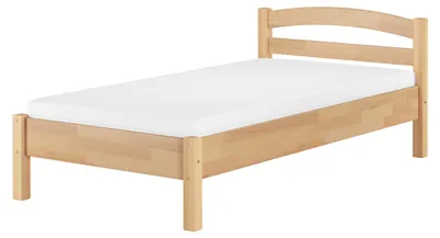 Produktbild von Massivholzbett Buche natur 90x200 Einzelbett Bettgestell Zubehör wählbar V-60.73-09Federleisten und Matratze