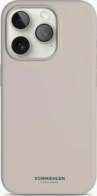 Zdjęcie produktu dla Vonmählen Eco Silicone Case - ochronne etui silikonowe, kompatybilne z MagSafe, dla iPhone 15 Pro, kremowe etui na telefon komórkowy