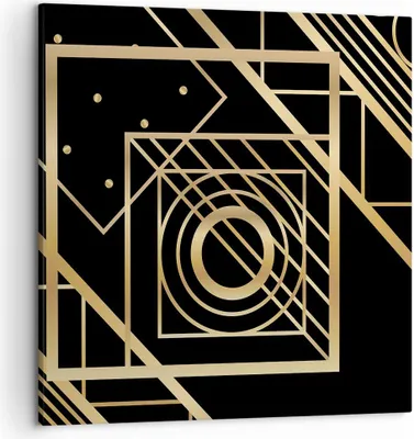 Produktbild von Bild auf Leinwand - Leinwandbild - Einteilig - Abstraktion Quadrat Gold - 50x50cm - Wand Bild - Wanddeko - Wandbilder - Leinwanddruck - Bilder - Wanddekoration - Leinwand bilder - AC50x50-4375