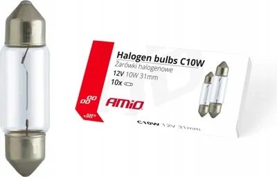 Zdjęcie produktu dla Żarówki halogenowe C10W Festoon 31mm 12V 10 szt. AMIO-02555