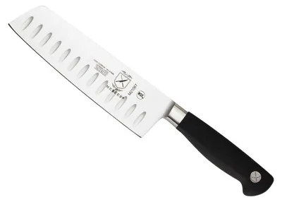Nakiri-Gemüsemesser 18 cm, Granton-Schliff, schwarz, Edelstahl