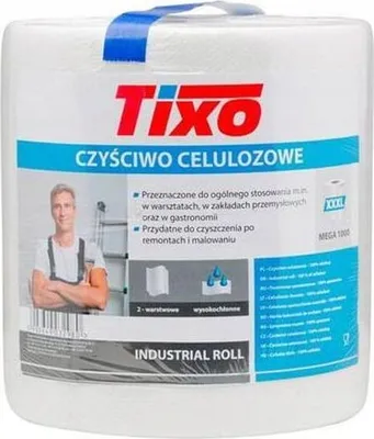 Produktbild von 2-lagiges Zellstoff-Reinigungstuch auf Rolle 100 m, 1000 Blatt, weiß, extra saugstark XXL