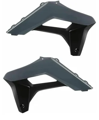 Imagen del producto de Dos protectores para radiador POLISPORT en color gris Nardo/negro, para motos SHERCO